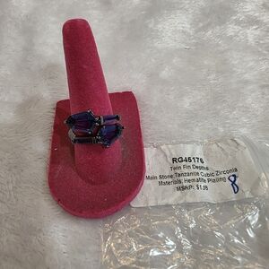 Twin Fin Depths Purple Cubic Zirconia Ring